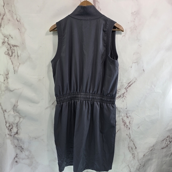 Evereve Dress Womens Large Gray Zip Mock Mini Scout Ribbed Active Drawstring - Picture 6 of 11